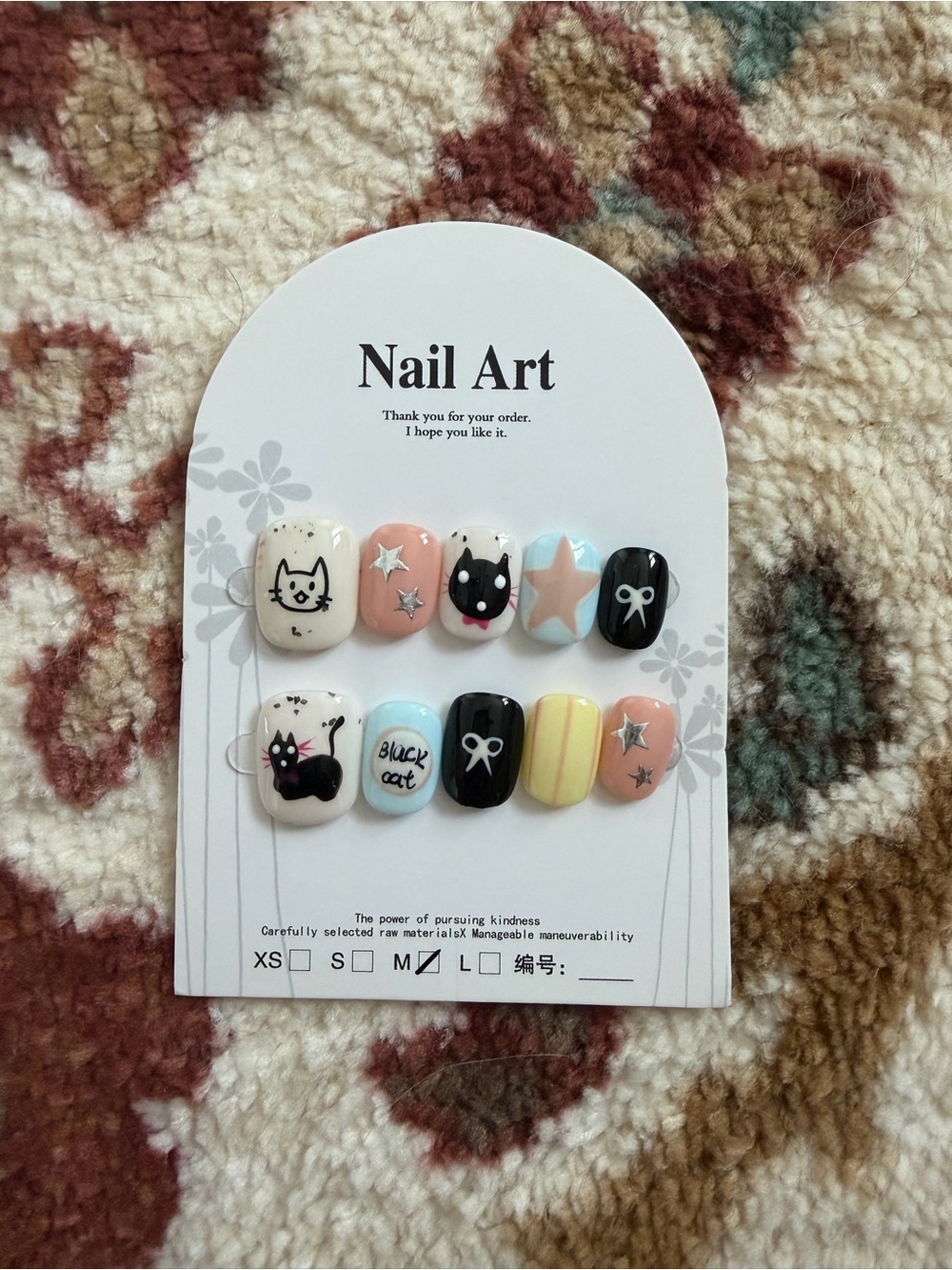 Nail Art Pet-Themed Press-On Nails in Pastel Mix
